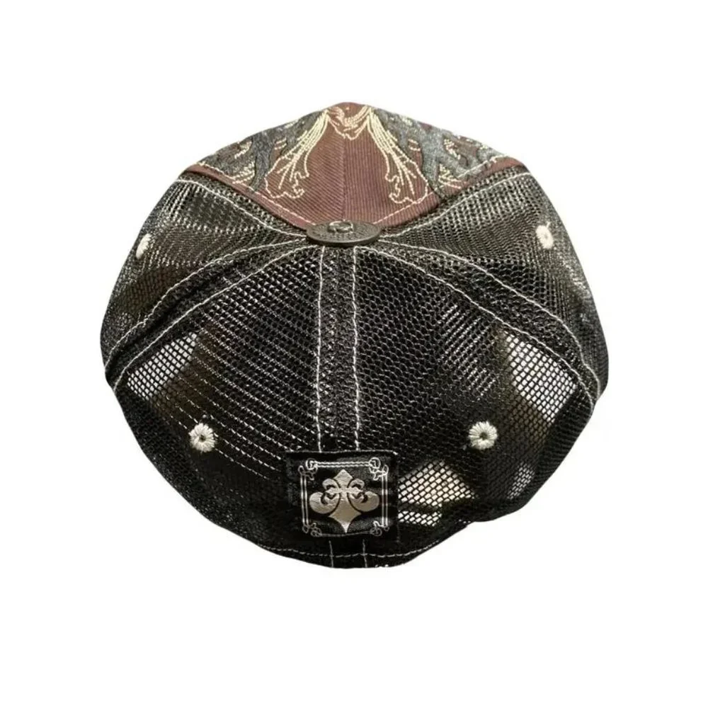 Affliction X Ozzy Osborne Vintage New Double Skull Brown Hat Adult OSFM Trucker - Picture 3 of 6